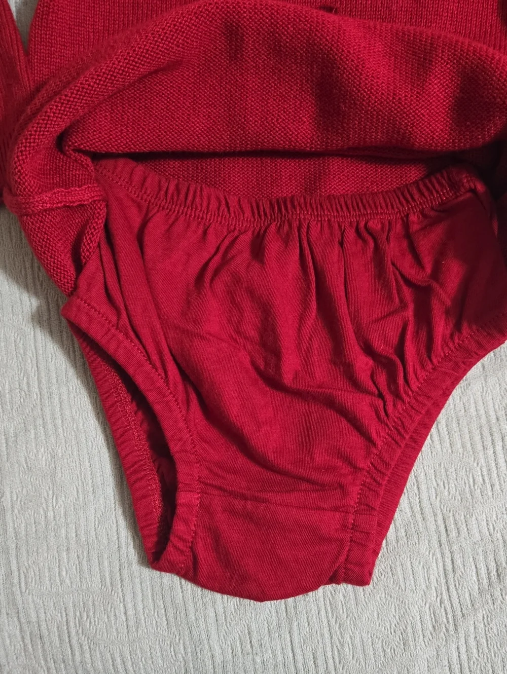 Children's Place Girls Red Knit Baby Dress with Bows Size 6-9 mo NWT - Picture 4 of 9
